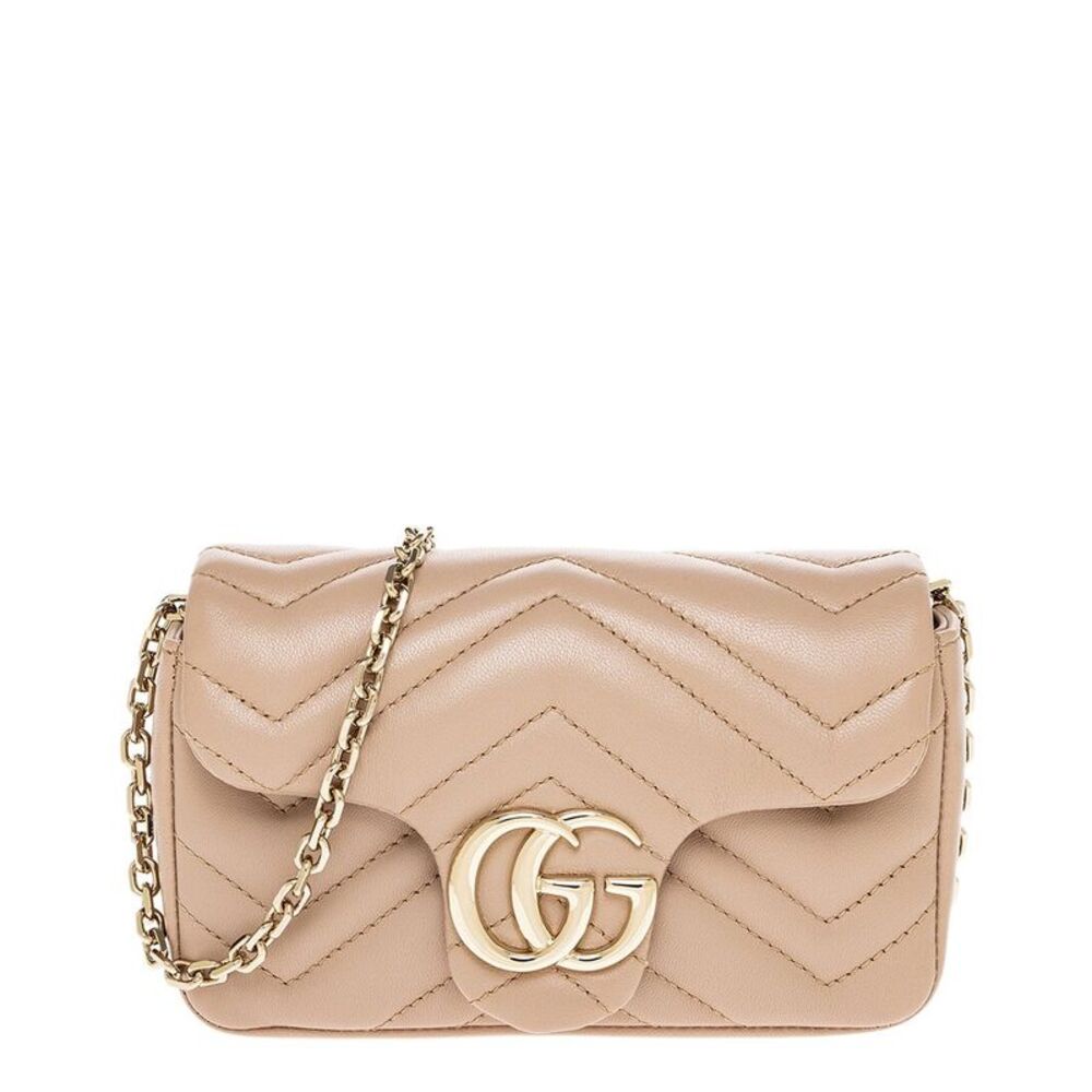 Gucci Gg Marmont Mini Leather Mini Bag, Beige